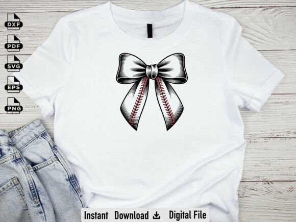 Baseball Coquette Bow SVG: Graphics for Crafts