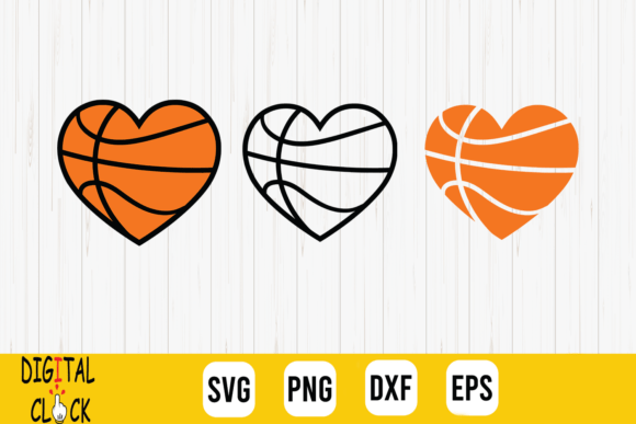 Basketball Heart Graphics for Crafts & Blogs