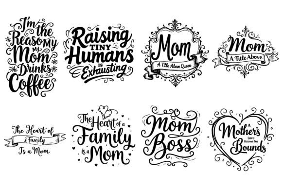 Elegant Mom Quotes: Graphics for Crafts & Sales