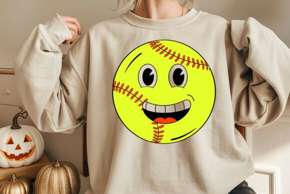 Softball Happy Face SVG & PNG: Graphics for Crafts