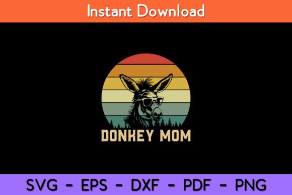Vintage Donkey Mom Graphics for Crafts & Blogs